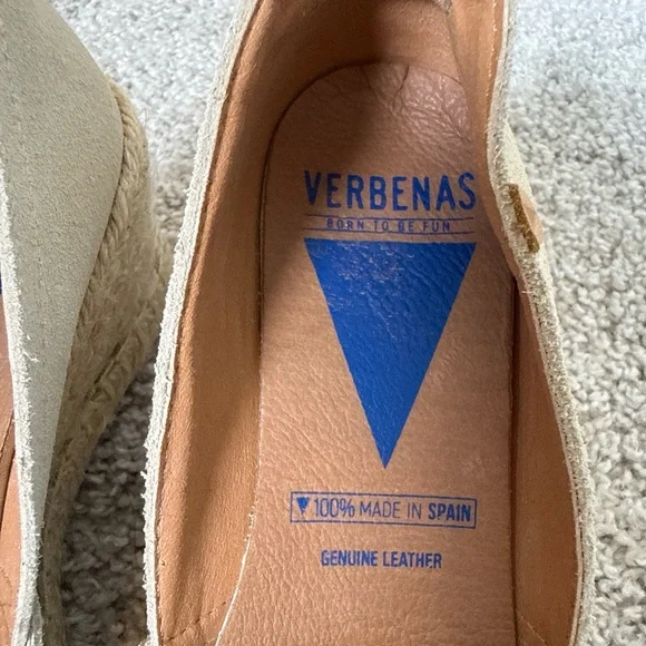 Verbenas Espadrilles Size 37/6.5 Geniune Leather Suede made in Spain Vacation - Picture 3 of 8